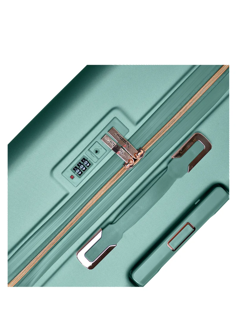سيناتور Hard Case Trolley Luggage Set For Unisex ABS Lightweight 4 Double Wheeled Suitcase With Built In TSA Type lock A5125 Set Of 4 Light Green