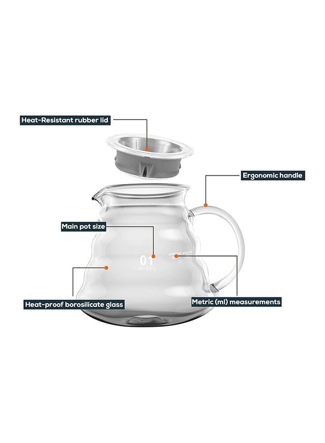 Pour Over Glass Range Coffee Pot Clear - Image 4
