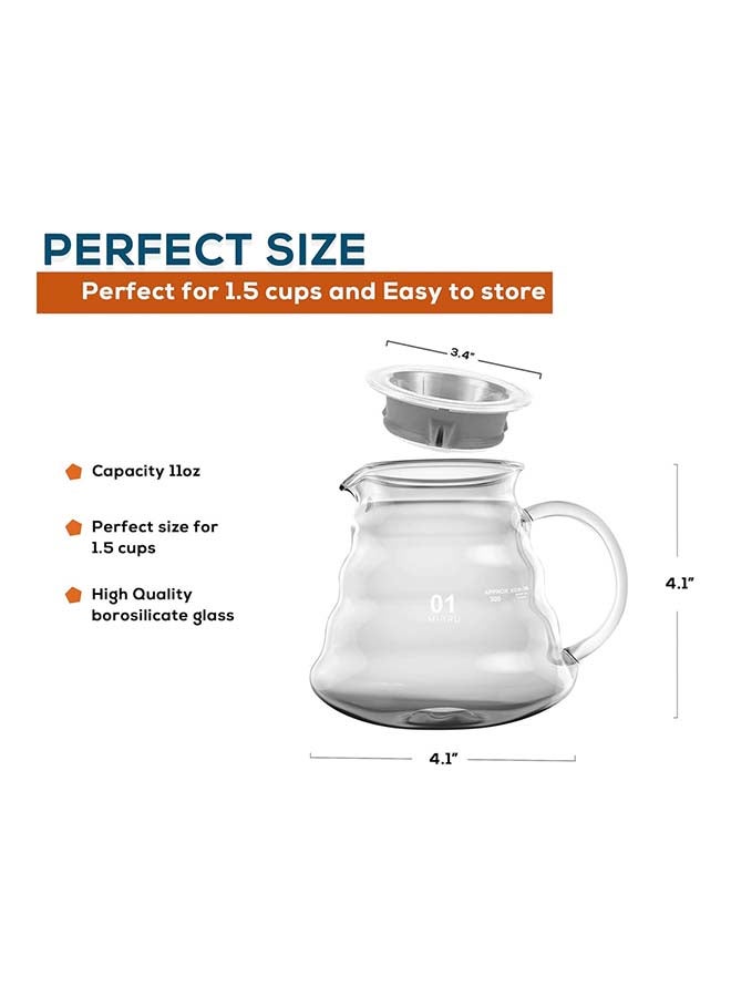 Pour Over Glass Range Coffee Pot Clear - Image 3