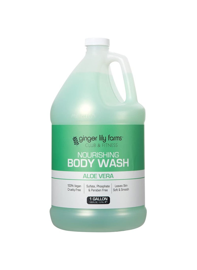 ginger lily farms - Ginger Lily Farms Club & Fitness Nourishing Body Wash, 100% Vegan & Cruelty-Free, Bath & Shower Gel for Men and Women, Aloe Vera Scent, 1 Gallon (128 fl. oz.) Refill - Image 1