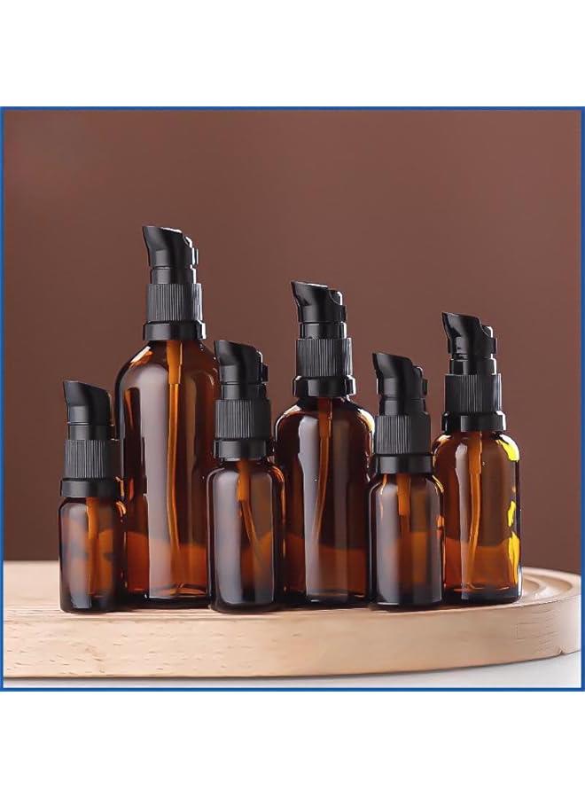 بيوينتي زجاجات مضخة لوشن زجاجية كهرمانية من يلا جوي - 3 عبوات 100 مل قابلة لاعادة الملء بحجم مناسب للسفر بتصميم مانع للتسرب، حماية من الاشعة فوق البنفسجية وموزع صابون صغير محمول لمستحضرات التجميل ومستحضرات - Image 2