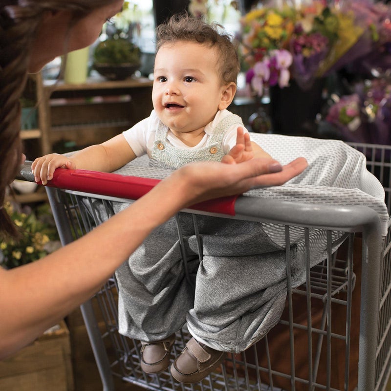 boppy غطاء متعدد الاستخدامات بوبّي 4 وأكثر، لؤلؤي، سريع الجفاف UPF 50+، قماش محبوك وشبكي قابل للتنفس، متعدد الاستخدامات لغطاء مقعد السيارة، غطاء للرضاعة، عربات الأطفال، عربات التسوق، الكراسي العالية والمزيد - Image 5