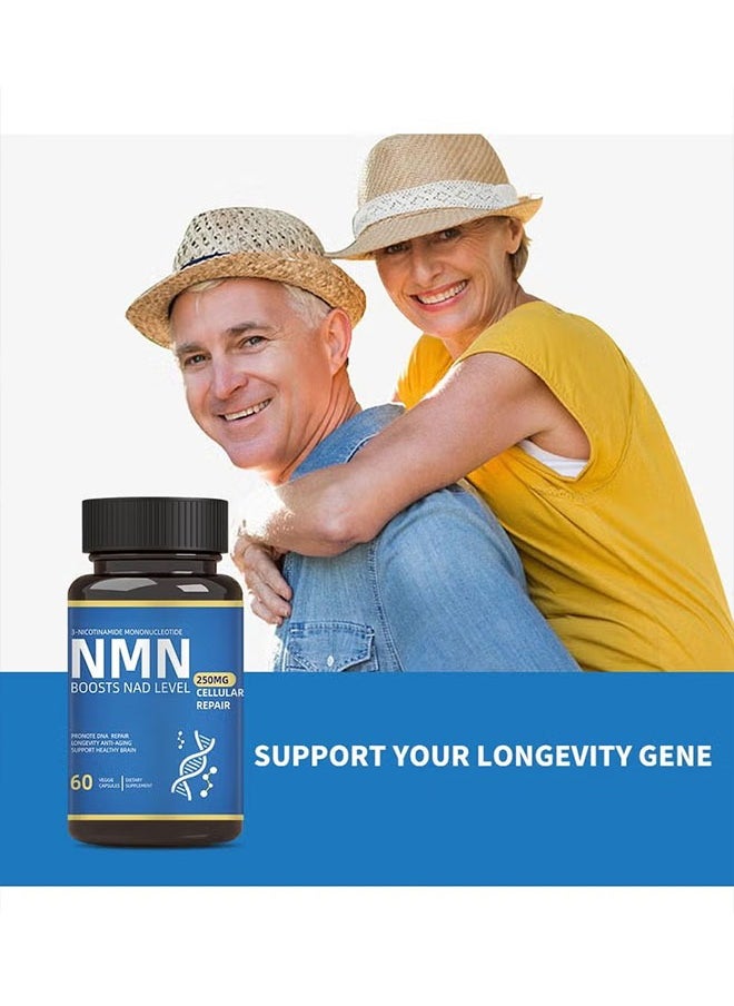 NMN Boost - NMN Boosts Nad Level 60 Capsule, 250mg Repair Cellular Daily Supplement, Skin Whitening Nicotinamide Mononucleotide Capsule, Dilute Dark Spots, Brighten Skin, Hyperpigmentation Care, Anti Aging Capsule - Image 1