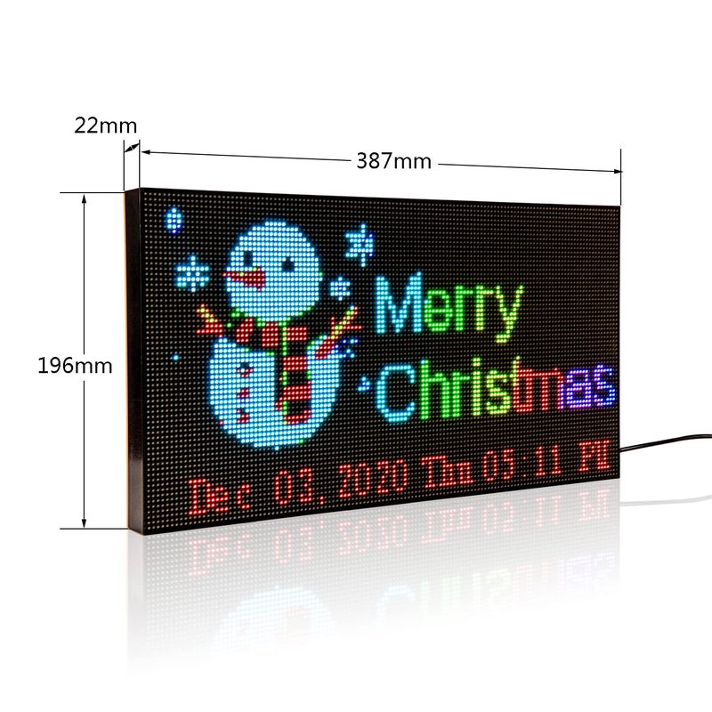 Leadleds Scrolling LED Sign P3 7 Color Programmable LED Display Board Message, Smart APP Control, Support Text, Animation, Countdown, Timer Indoor Use for Store, Coffee, Bar (L 15.2" x W 7.7") - Image 2