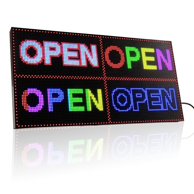 Leadleds Scrolling LED Sign P3 7 Color Programmable LED Display Board Message, Smart APP Control, Support Text, Animation, Countdown, Timer Indoor Use for Store, Coffee, Bar (L 15.2" x W 7.7") - Image 1