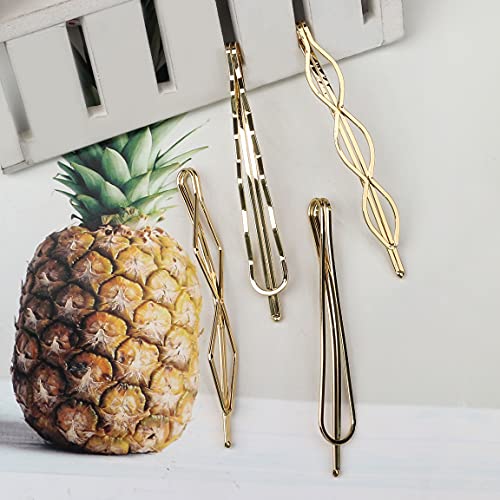 SUMAJU 16 Pieces Geometric Metal Hair Pins, Pearls Hair Clips Elegant Hair Barrettes Bridal Gold Metal Bobby Pins Dainty Embellished Bobby Pins for Woman and Girls - Image 2