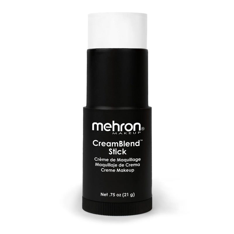 Mehron Makeup CreamBlend Stick | Face Paint, Body Paint, & Foundation Cream Makeup | Perfect for Halloween .75 oz (21 g) (White) - Image 1