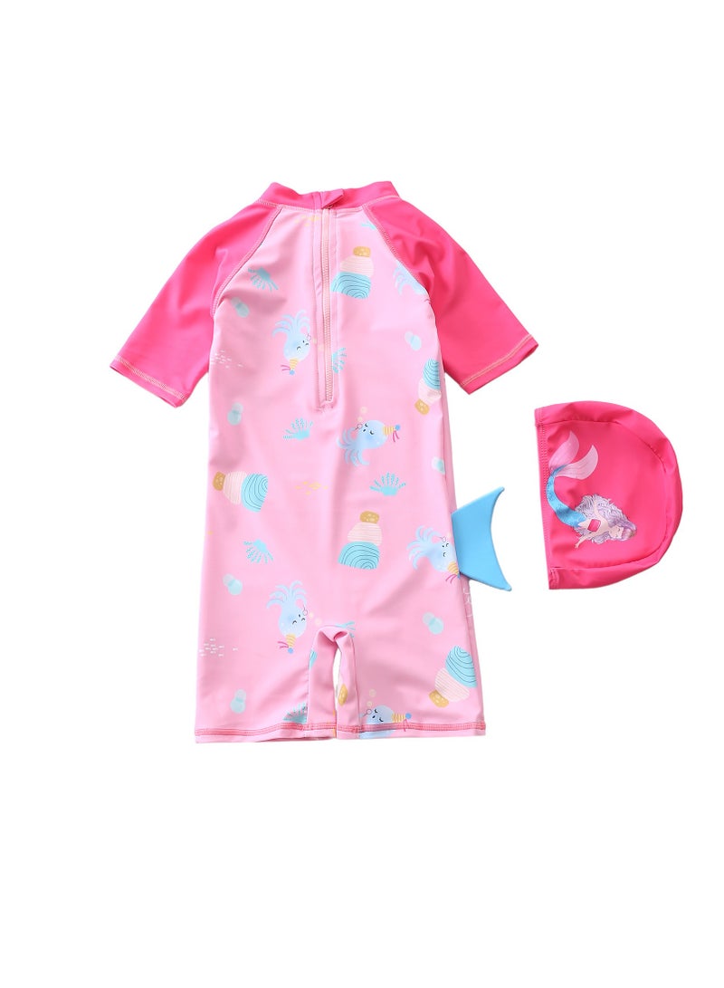 Y&D 2 piece children's swimsuit girl baby one piece surfing suit baby swimming pool girl swimsuit 100-110 cm - Image 2