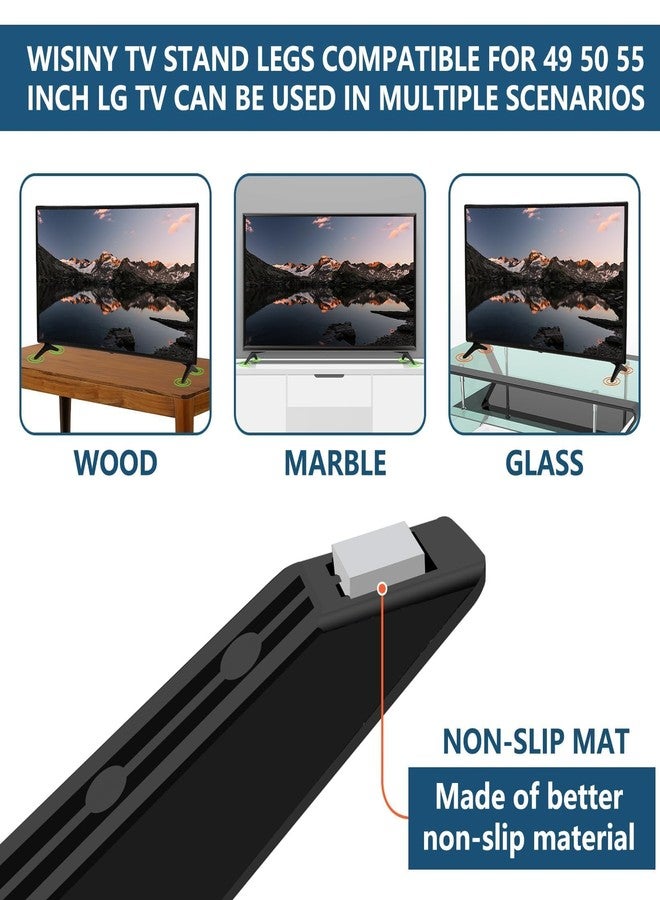 WISINY 49 50 55 Inch for LG TV Replacement Legs Compatible for LG TV Legs Replace 49UJ6300 49UM7300 49UN6900 50UK6300BUB 50UK6500 50UM7300 55UK6500AUA 55UJ6540 55UM7300AUE - Image 5
