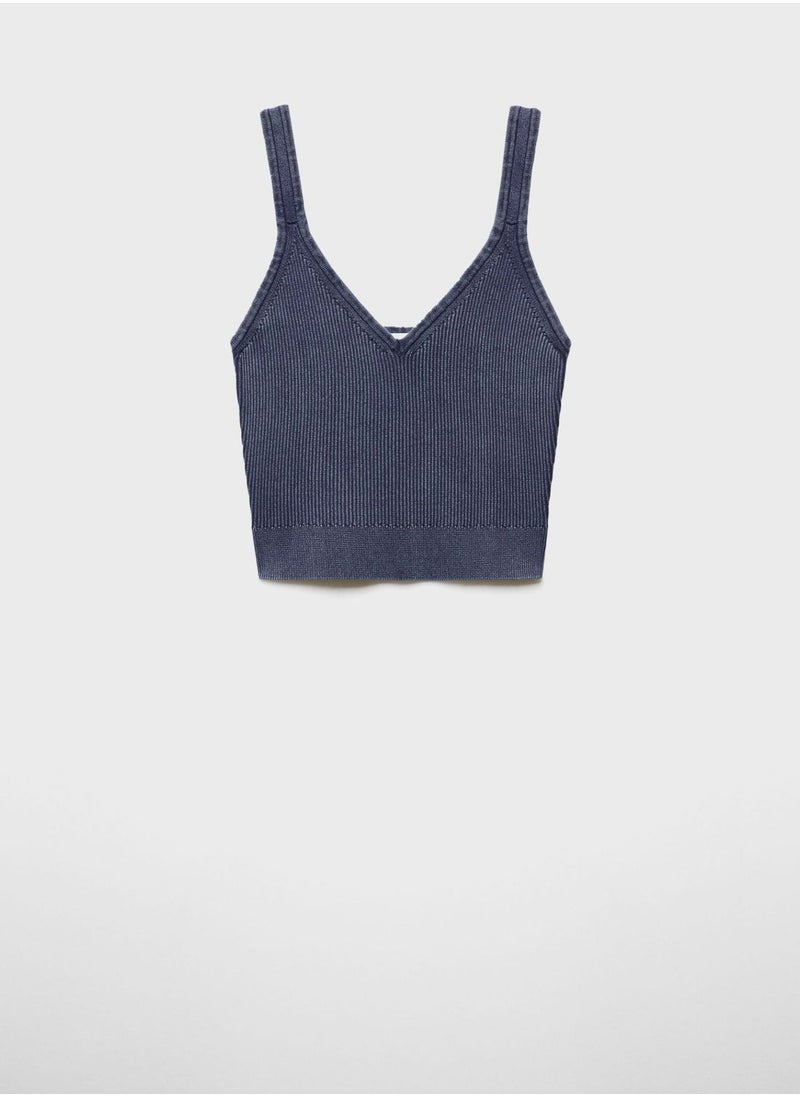 MANGO - Youth Strappy Knitted Top - Image 1