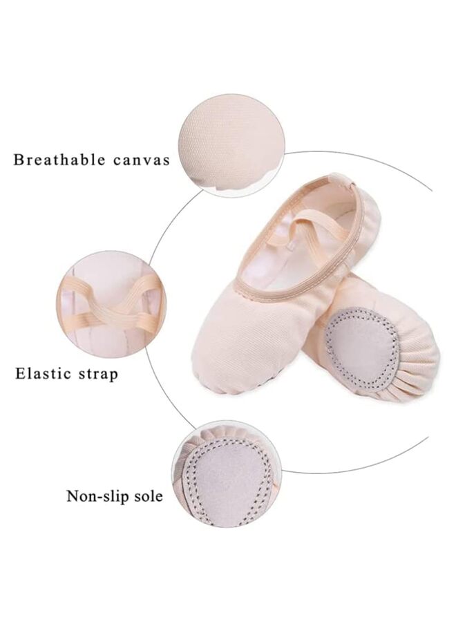 Ballet Shoes For Girls, Ballerina Toddler Soft Leather Dance Slippers for Toddler/Little Kid/Big Kid (Size-24) - Image 2