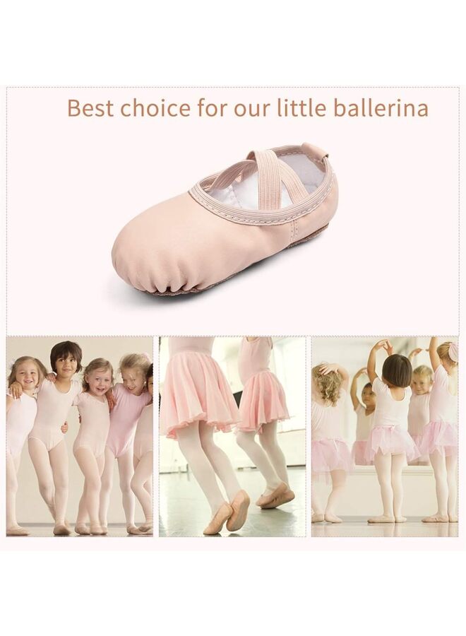 Ballet Shoes For Girls, Ballerina Toddler Soft Leather Dance Slippers for Toddler/Little Kid/Big Kid (Size-24) - Image 5