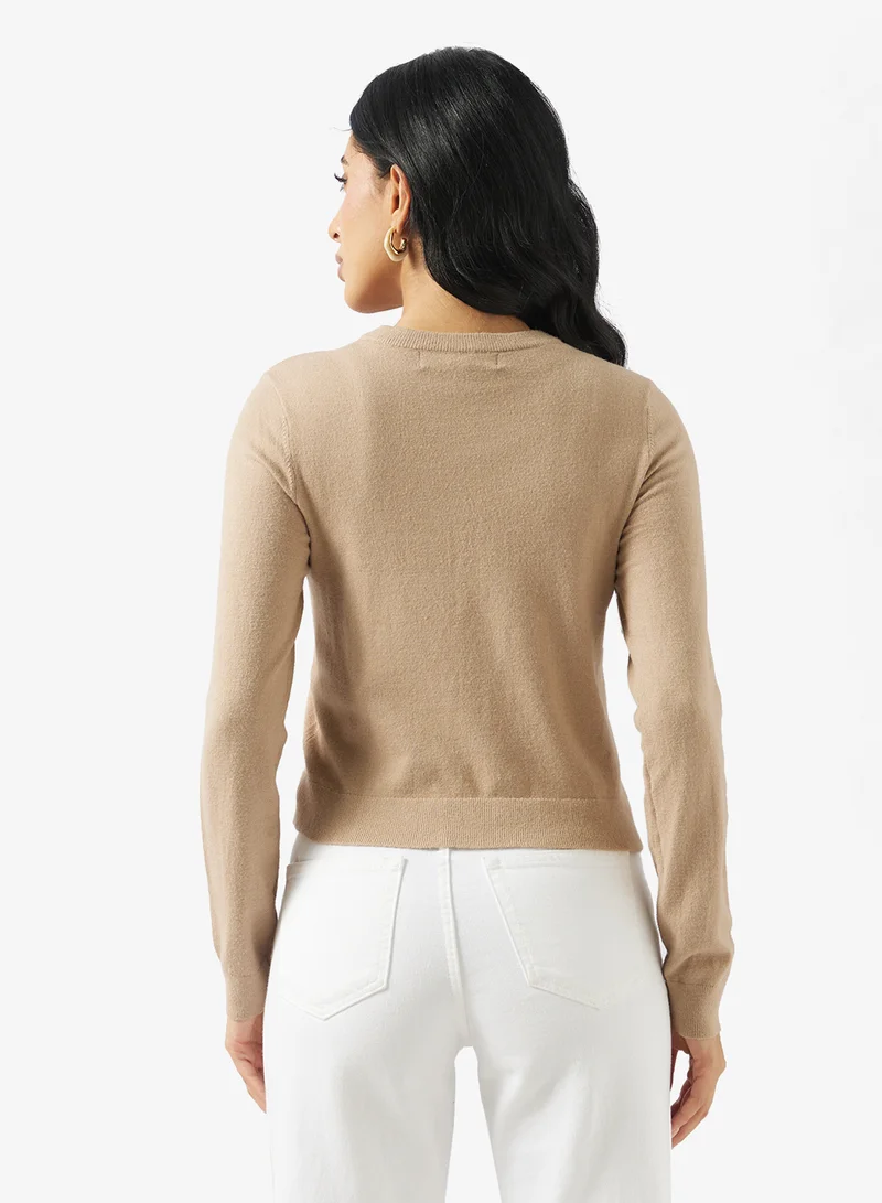 VERO MODA Vicky Long Sleeve O-Neck Button Cardigan