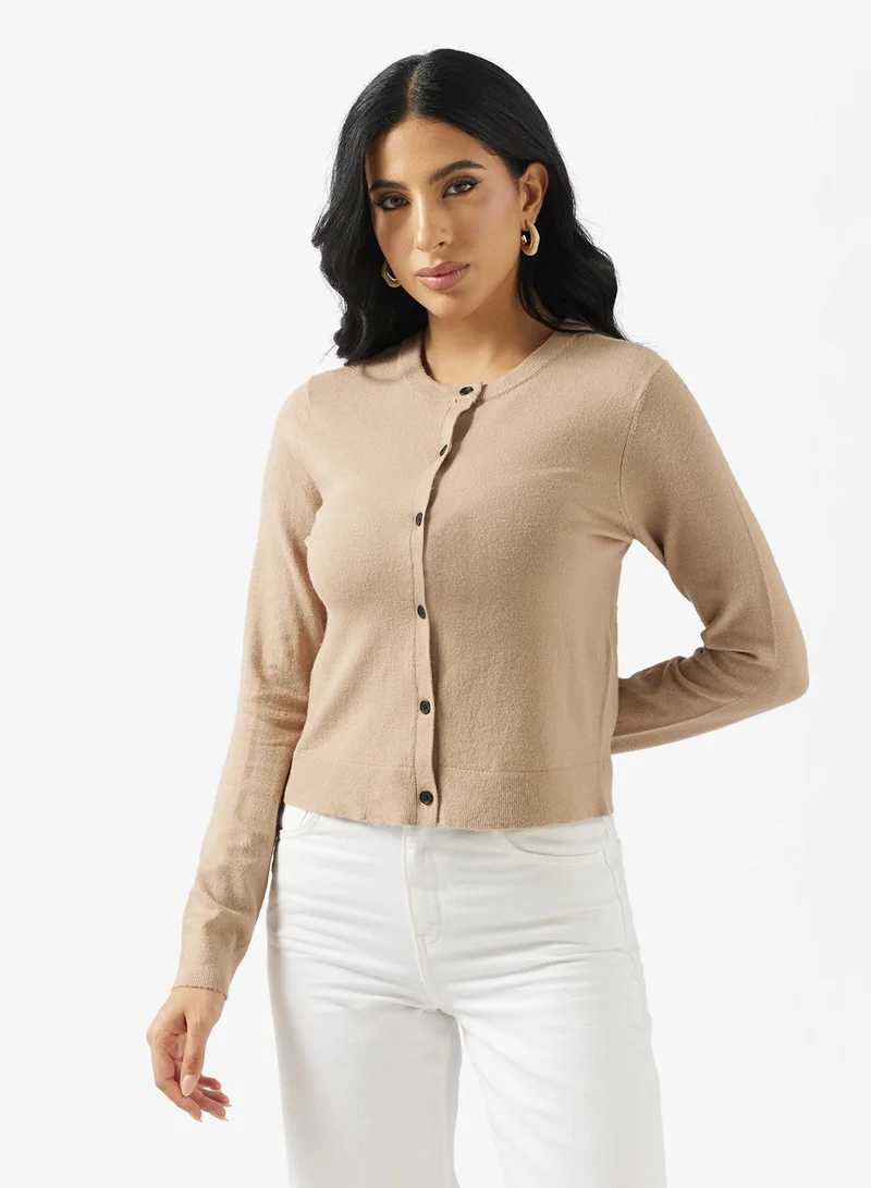VERO MODA Vicky Long Sleeve O-Neck Button Cardigan