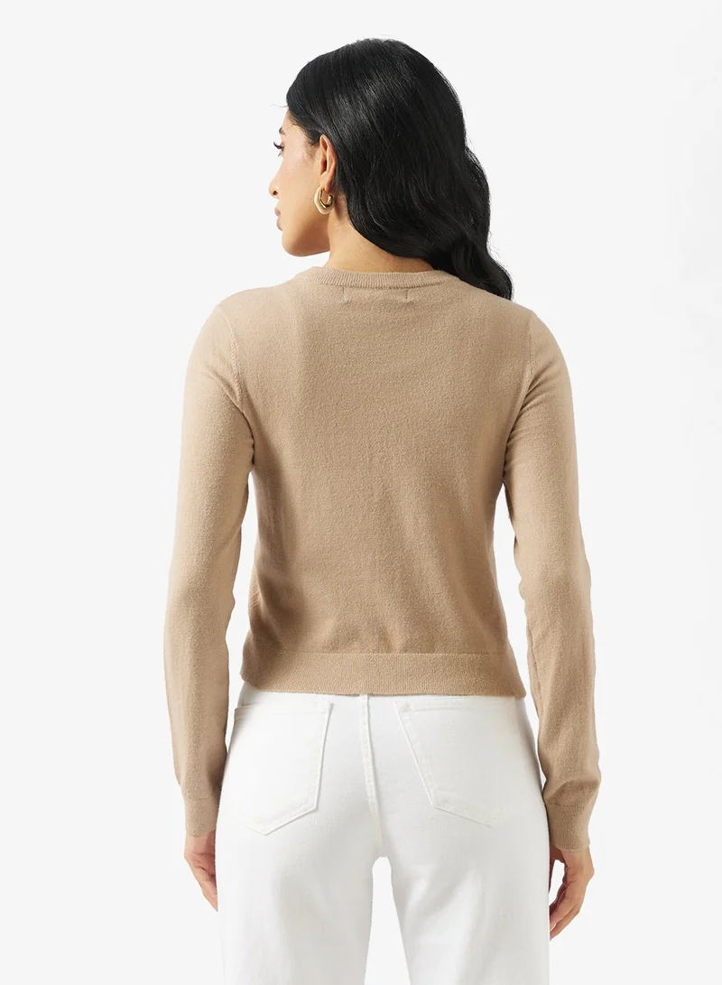 VERO MODA Vicky Long Sleeve O-Neck Button Cardigan