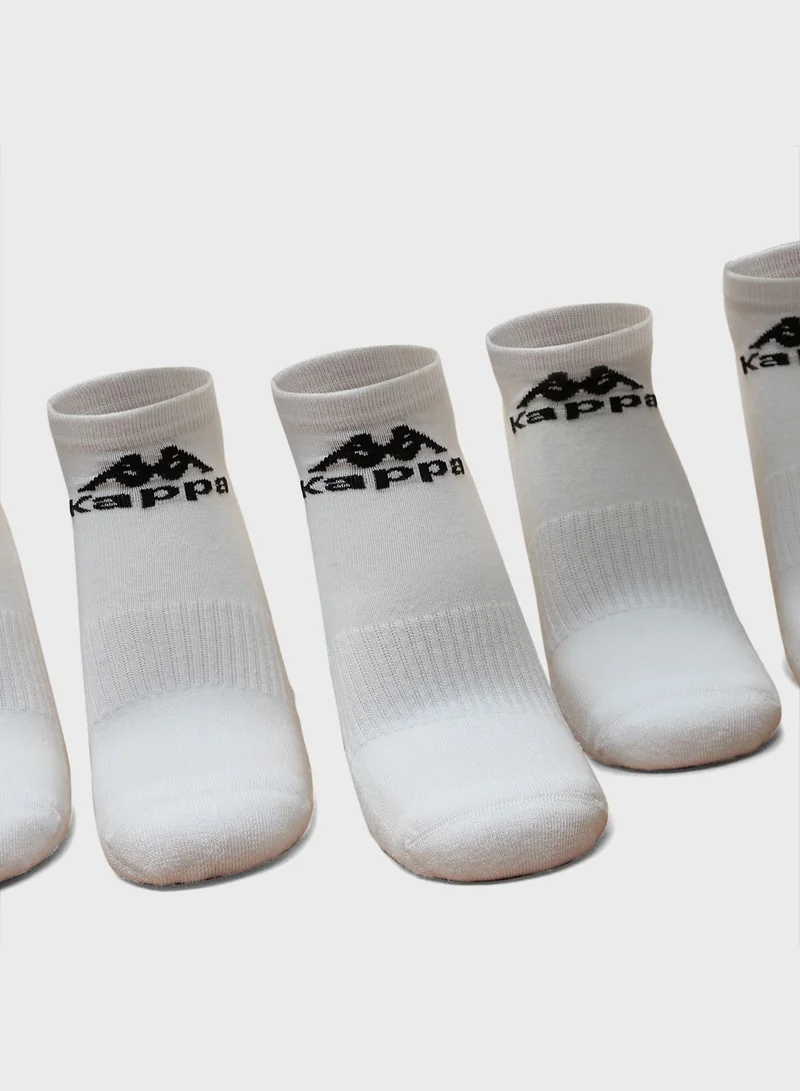 Kappa 3 Pack Logo Detail Ribbed Ankle Socks