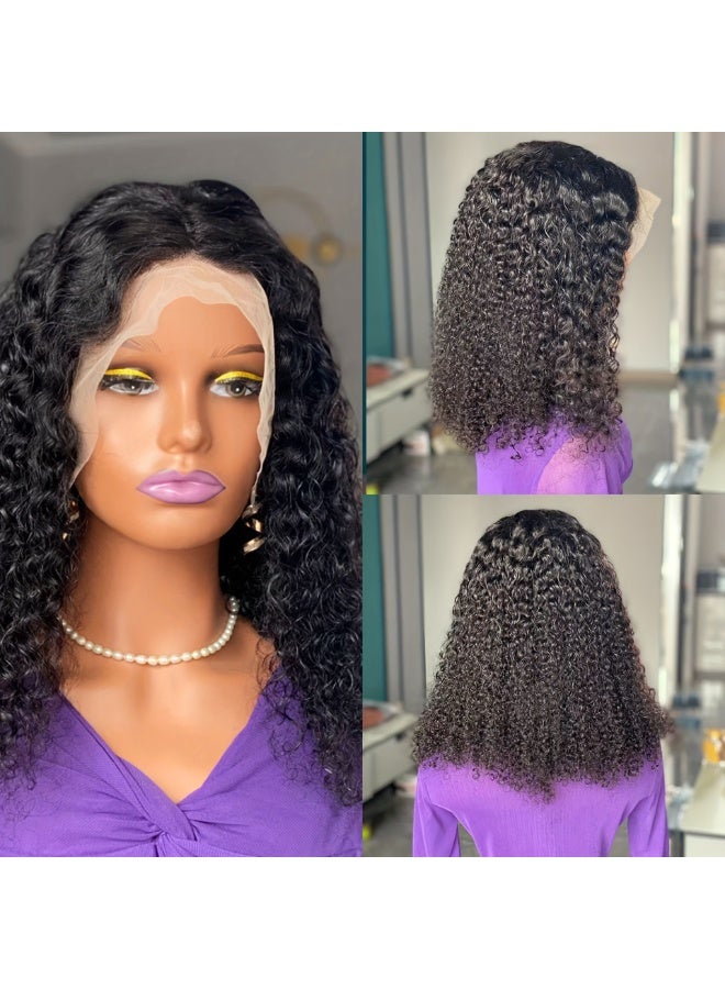 قبعة شعر مستعار أفريقية مجعدة/ضفائر كثيفة سوداء مقاس 16 بوصة - شعر مستعار أفريقي مجعد، جبهة دانتيل 13x4 مم، للجنسين، تناسب الضفائر المتشابكة/الضفائر الضيقة، لا حاجة للخياطة. - Image 4