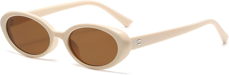 Breaksun Retro Oval Sunglasses for Women Men Fashion Small Oval Sunglasses 90s Vintage Shades - Image 1