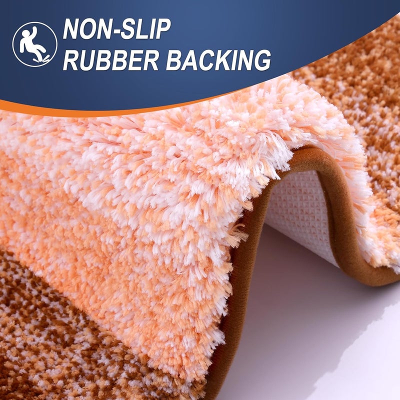 OLANLY Bathroom Rugs Mat 30x20, Extra Soft Absorbent Microfiber Bath Rugs, Rubber Backing, Quick Dry, Machine Washable Bath Mats for Bathroom Floor, Tub and Shower, Home Decor Accessories, Orange - Image 5