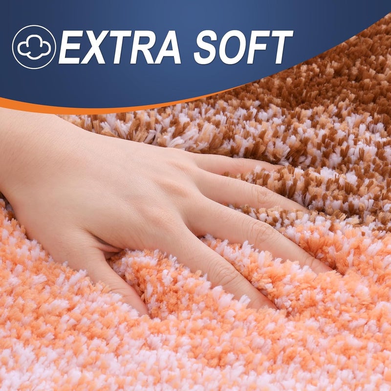 OLANLY Bathroom Rugs Mat 30x20, Extra Soft Absorbent Microfiber Bath Rugs, Rubber Backing, Quick Dry, Machine Washable Bath Mats for Bathroom Floor, Tub and Shower, Home Decor Accessories, Orange - Image 3