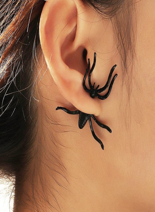 yfstyle Halloween Costumes Choker Necklace Earrings Ring Set Halloween Funny Spider Earrings Black Choker with Spider Charm Vintage Cool Ring Cosplay Accessories Goth Jewelry Sets for Women Spider - Image 4