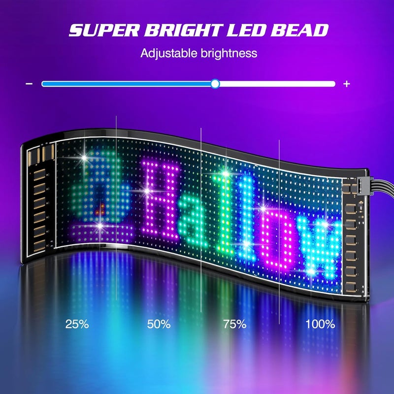 Epoium Programmable Led Sign 15x4 Premade Animations Customizable Text Led Car Sign Bluetooth APP Control Scrolling LED Sign CustomGraffiti Flexible Led Matrix Panel for Car Store Hotel Holiday - Image 5