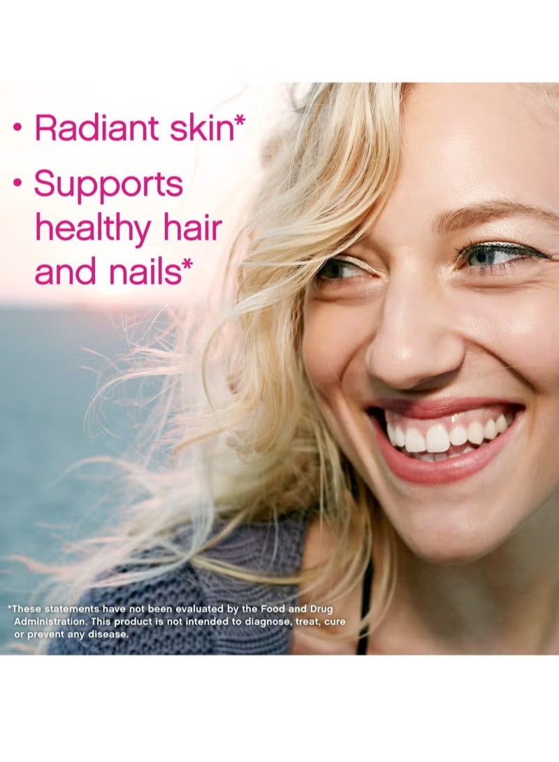 Super Collagen Peptides + Vitamin C & Biotin, 3g Collagen Per Serving, Gluten Free, Promotes Healthy Hair, Beautiful Skin, and Nail Support, Dietary Supplement, 60 Tablets