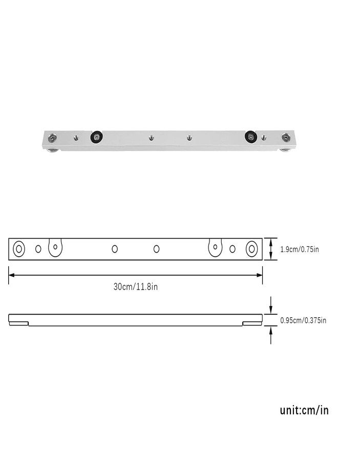 فلاين قضيب ميتري من سبائك الألومنيوم، قضيب قياس منشار طاولة منزلق، قضيب مسار فتحة على شكل حرف T، قضيب تثبيت أداة سكة ميتري لطاولات التوجيه والأعمال الخشبية (300 مم 11.81 بوصة) - Image 3