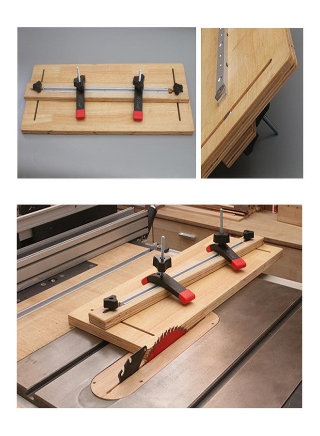 فلاين قضيب ميتري من سبائك الألومنيوم، قضيب قياس منشار طاولة منزلق، قضيب مسار فتحة على شكل حرف T، قضيب تثبيت أداة سكة ميتري لطاولات التوجيه والأعمال الخشبية (300 مم 11.81 بوصة) - Image 4