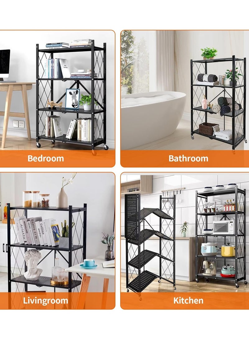 Eworld 5 Tier folding Home Entryway Furniture Shelf Multipurpose Shoe and Clothes Rack Storage Organiser.  - Image 5