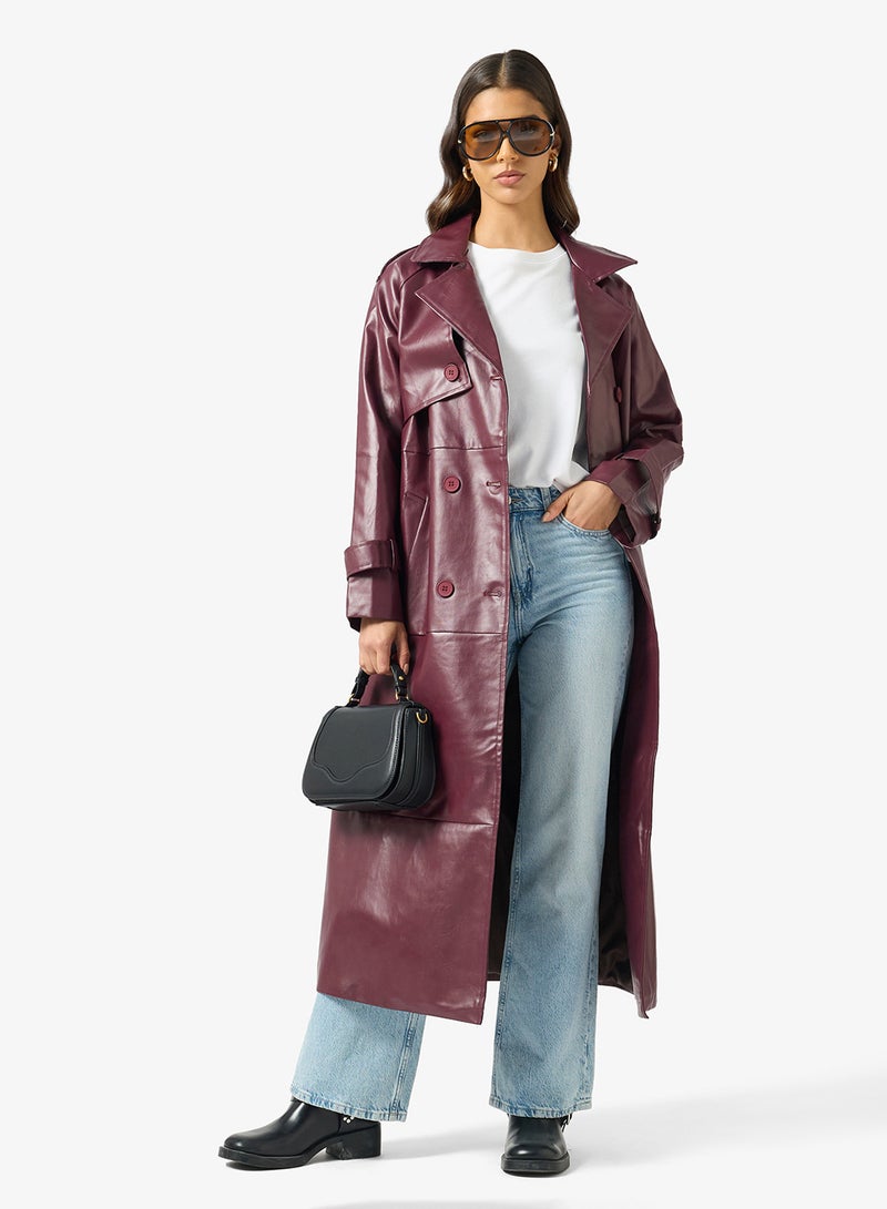 Ginger Oversize PU Leather Trench Coat - Image 4