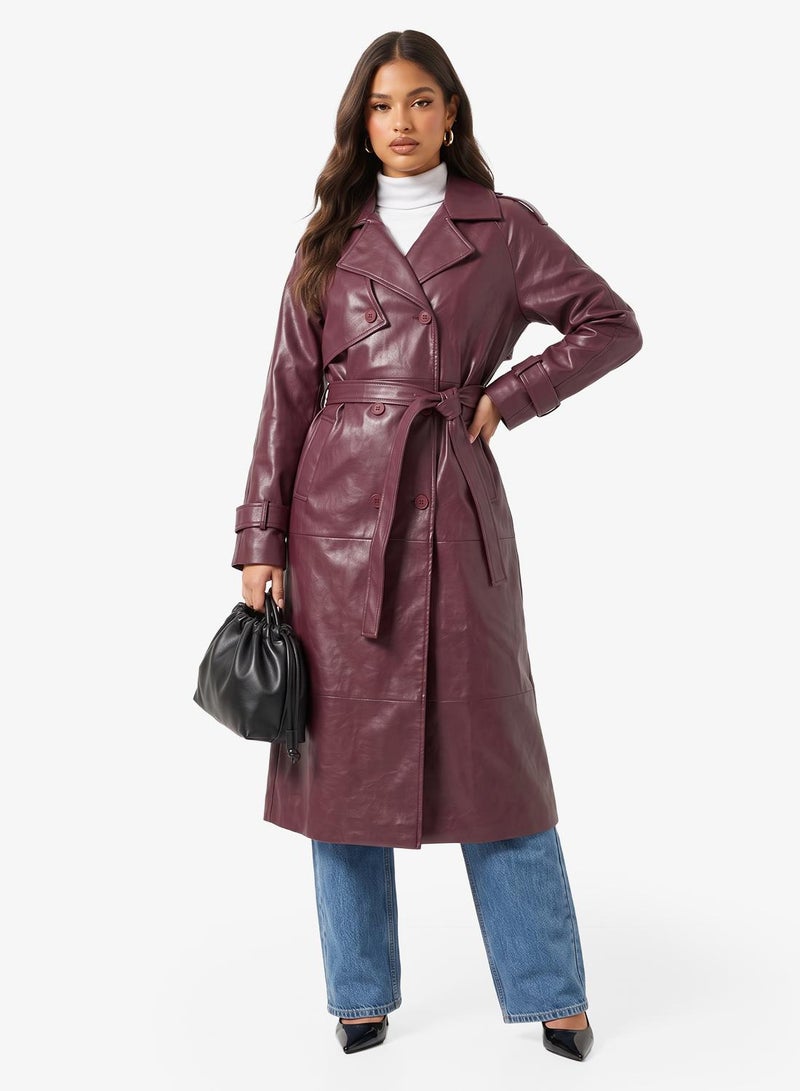 Ginger Oversize PU Leather Trench Coat - Image 5