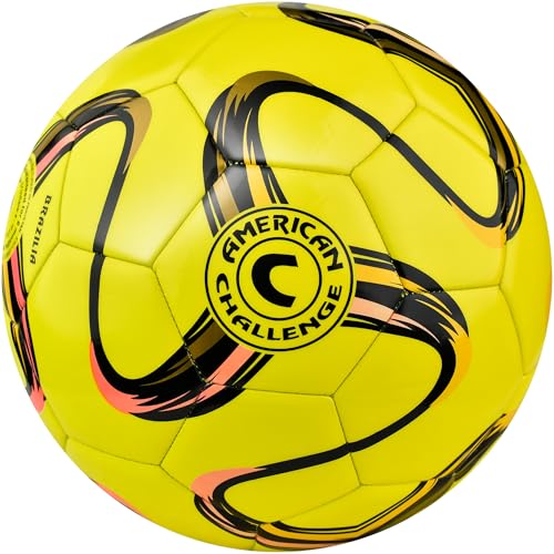 American Challenge Brasilia Soccer Ball – Professional Training Soccer Ball for Grass Fields – Durable TPU Machine Stitched Soccer Balls – Sizes 2, 3, 4 & 5 – Outdoor Practice & Match Play - Image 1