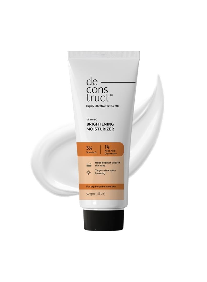 Deconstruct Niacinamide Brightening Face Moisturizer| 1% Kojic Acid + 3% Vitamin C | For Dark Spots And Uneven Skin Tone | Brightens & Hydrates | 50 Gm