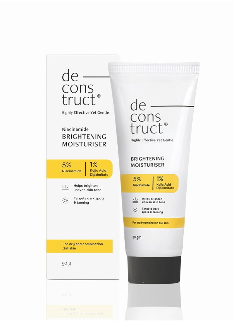 Deconstruct Deconstruct Niacinamide Brightening Face Moisturizer| 5% Niacinamide + 1% Kojic Acid + 5% Vitamin C | For Dark Spots And Uneven Skin Tone | Brightens & Hydrates | 50 Gm  - Image 1