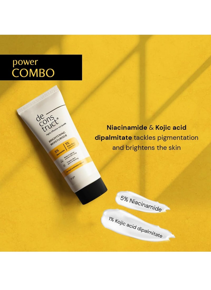 Deconstruct Deconstruct Niacinamide Brightening Face Moisturizer| 5% Niacinamide + 1% Kojic Acid + 5% Vitamin C | For Dark Spots And Uneven Skin Tone | Brightens & Hydrates | 50 Gm  - Image 3