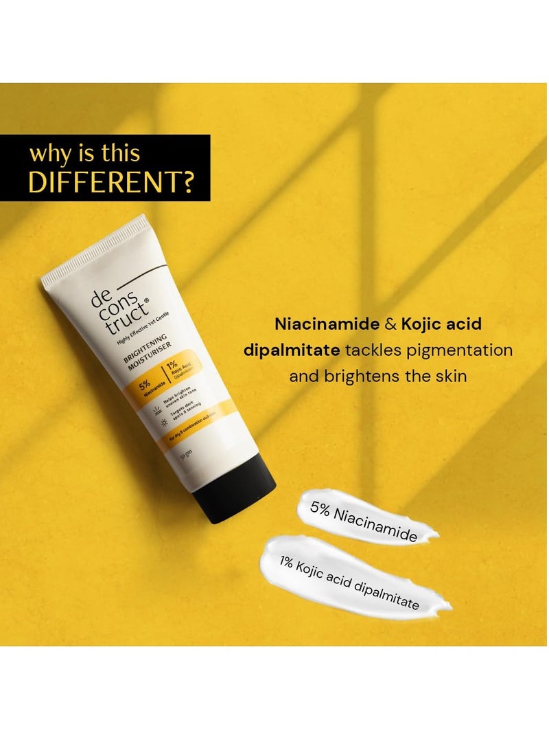 Deconstruct Deconstruct Niacinamide Brightening Face Moisturizer| 5% Niacinamide + 1% Kojic Acid + 5% Vitamin C | For Dark Spots And Uneven Skin Tone | Brightens & Hydrates | 50 Gm  - Image 4