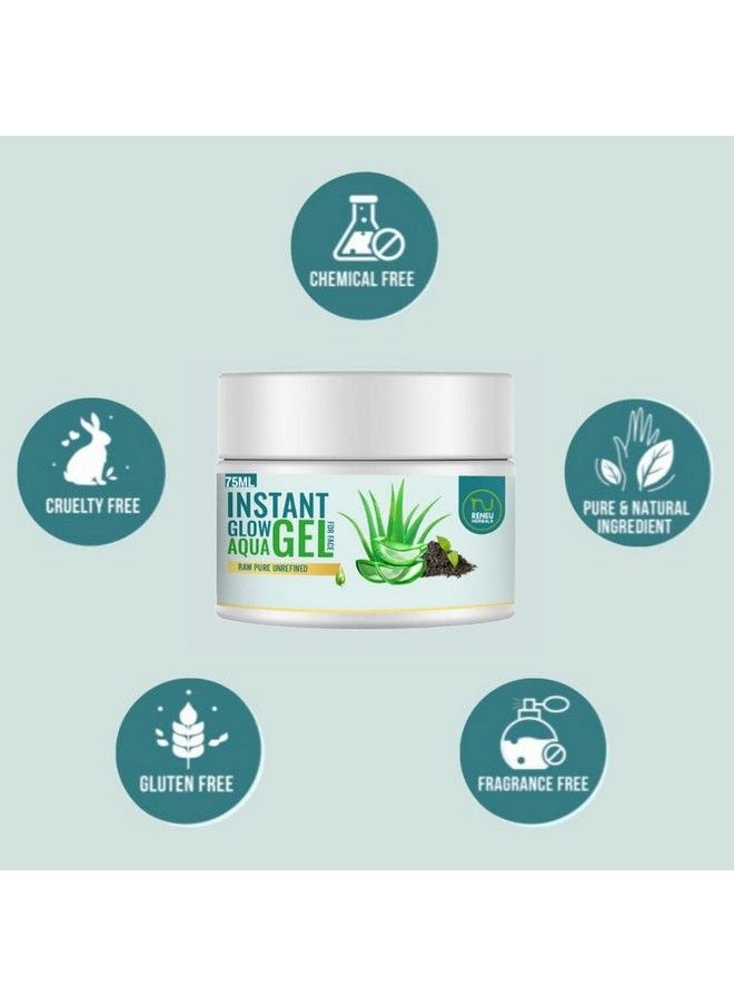 RENEU HERBALS - Oil Free Gel Moisturizer For Face With Aloe Vera & Green Tea Extract For Dry & Dull Skin I Aqua Glow Moisturizer ; Hydration And Glow Gel For All Skin Types (75 Ml) - Image 1