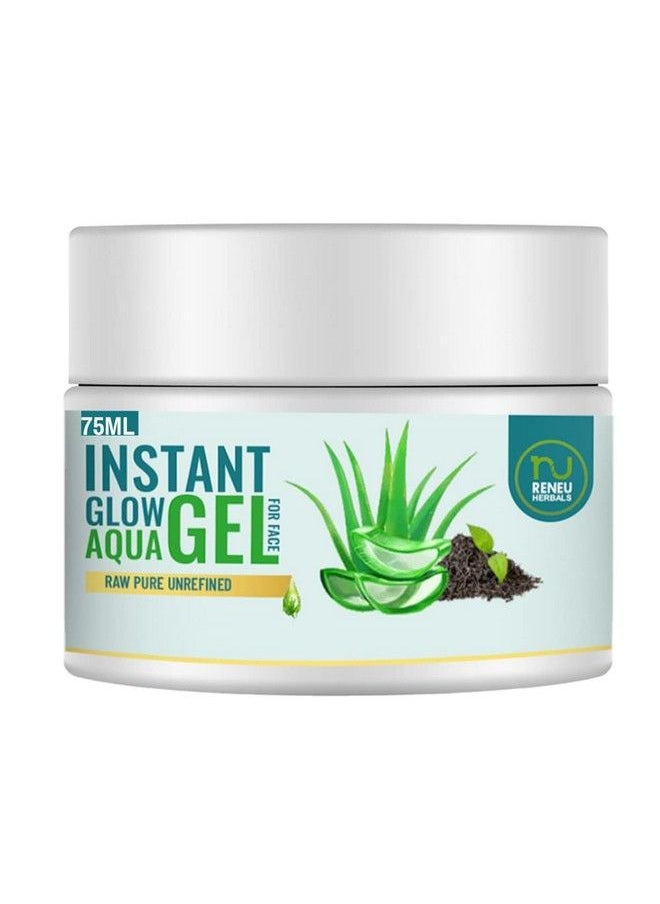 RENEU HERBALS - Oil Free Gel Moisturizer For Face With Aloe Vera & Green Tea Extract For Dry & Dull Skin I Aqua Glow Moisturizer ; Hydration And Glow Gel For All Skin Types (75 Ml) - Image 1