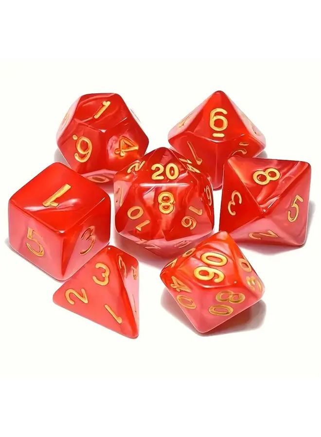 مجموعة النرد الأحمر 6 ألوان متعددة الجوانب لألعاب الحفلات متعة العائلة هدية عيد الشكر - Image 1