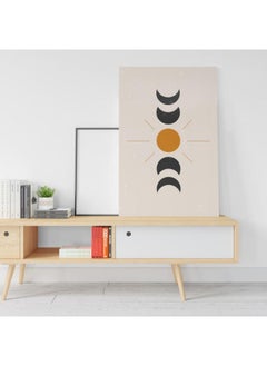 Home Gallery Moon phases wall art black moon Printed canvas wall art  - Image 1