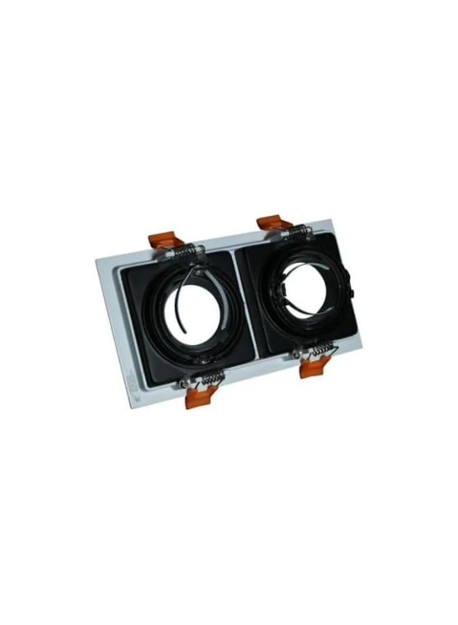 18cm Rectangular Black and White Spotlight Frame Without Bulbs  - Image 2