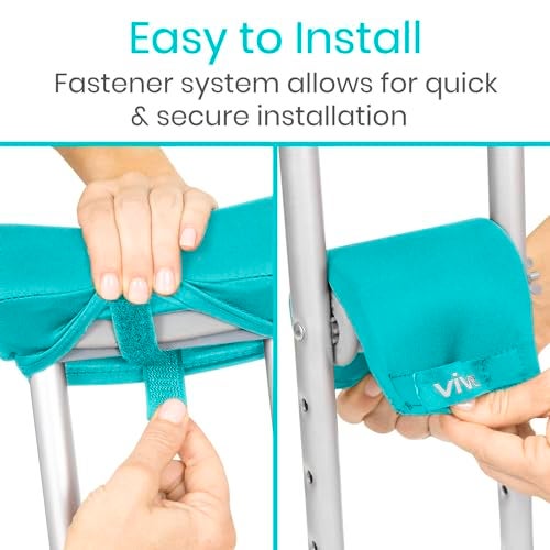 Vive Premium Crutch Pads & Hand Grips - Comfortable, Breathable, Machine Washable Padding - Moisture Wicking & Odor Reducing Pillow Accessory Covers for Adult & Youth Walking Crutches - Image 5