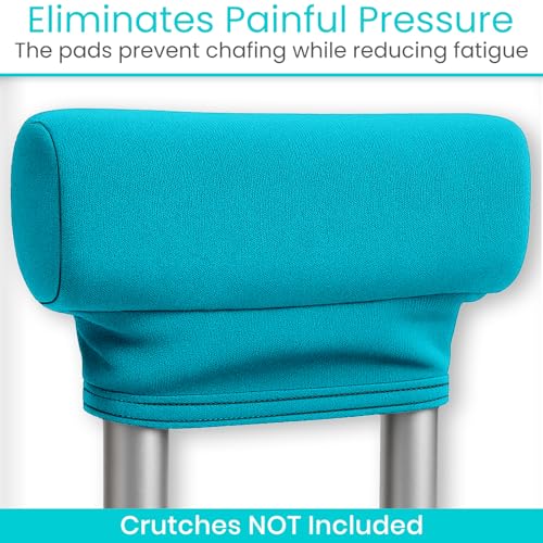 Vive Premium Crutch Pads & Hand Grips - Comfortable, Breathable, Machine Washable Padding - Moisture Wicking & Odor Reducing Pillow Accessory Covers for Adult & Youth Walking Crutches - Image 4