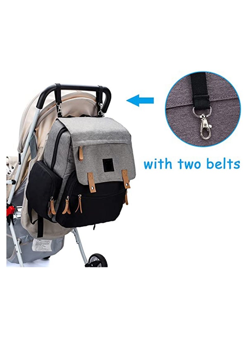 GT-Wheel Diaper Backpack, Waterproof Canvas Baby Bag with Insulated Pockets Stroller Straps Changing Pad  - Image 4