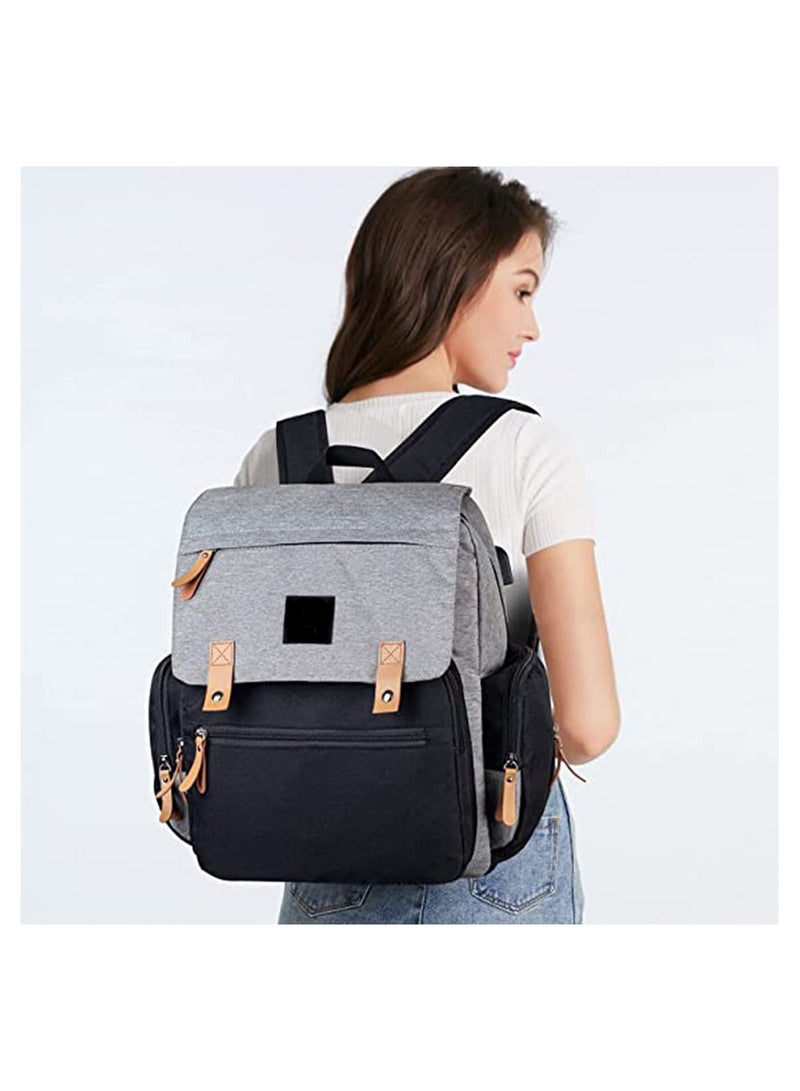 GT-Wheel Diaper Backpack, Waterproof Canvas Baby Bag with Insulated Pockets Stroller Straps Changing Pad  - Image 5