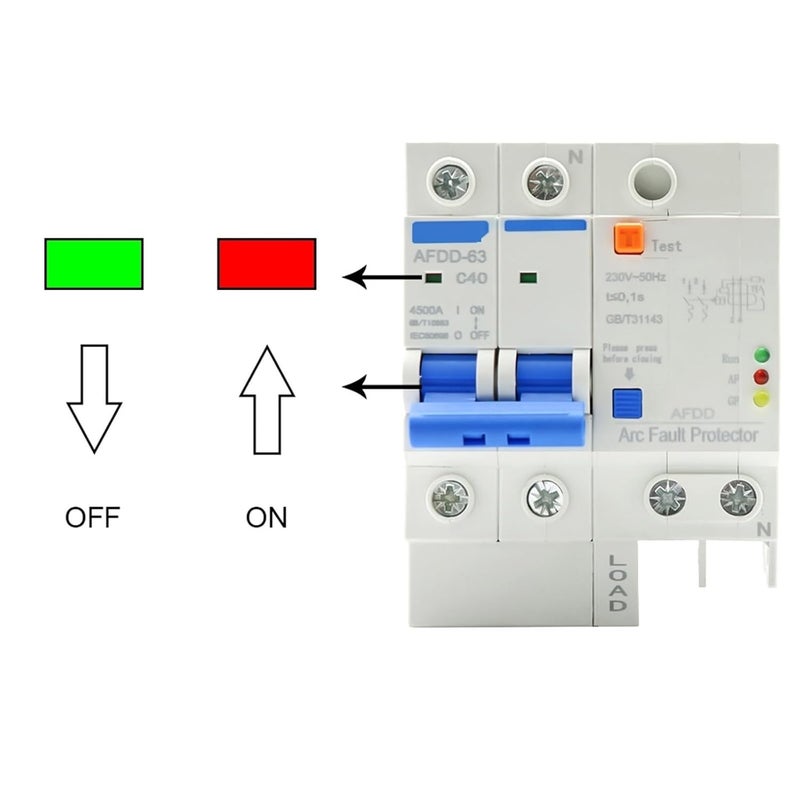 AFDD 63 25A 220V 3P+N قاطع دائرة واقي من قوس العطل مع حماية من الحمل الزائد والدائرة القصيرة والتسرب - Image 4