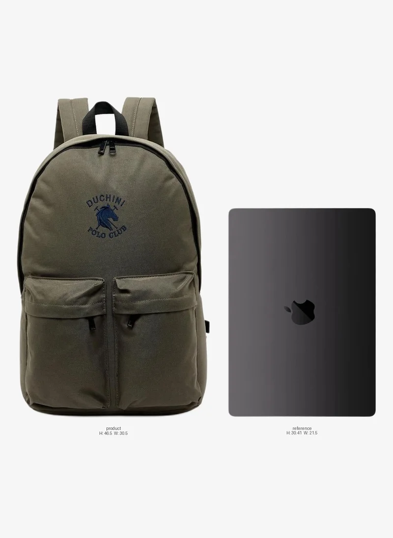 دوتشيني Men Adjustable Straps Canvas Backpack