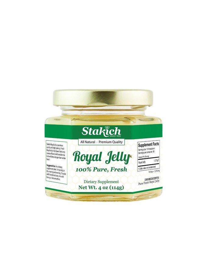 Stakich - Stakich Fresh Royal Jelly - Pure, All Natural - No Additives/Flavors/Preservatives Added - 4 Ounce (114 Gram) - Image 1