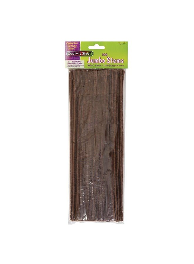 Chenille Stems/Pipe Cleaners 12 Inch x 6mm 100-Piece, Brown